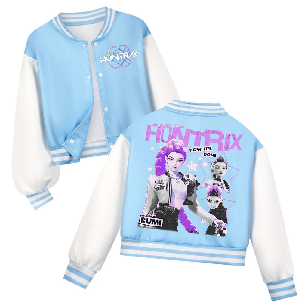 Children's Fashion Casual Long Sleeve Hooded Witch  Group Printed Jacket