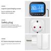 AD23-Digital Temperature Controller Socket Outlet Thermostat With Sensor Probe Heating Cooling Switch Backlight EU Plug