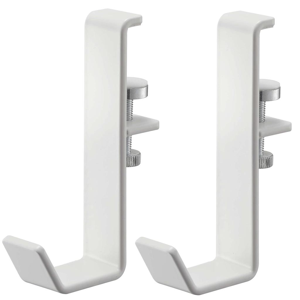 Yamazaki Jitsugyo 5623 Indoor Clothes Drying Pole Holder, Set of 2, White, Approx. W2 X D6 X H9cm (per Piece), Hangs On the Lintel, Fixed with