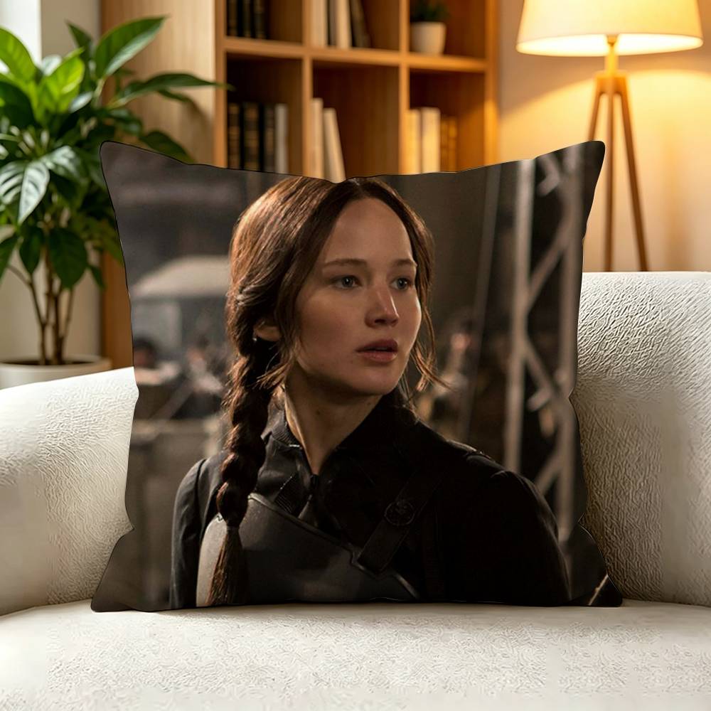 TThe Hunger Games Dystopian Survival Movie Pillow Case Square DoubleSided Sofa Cushion Cover Bedroom Bedside Pillow