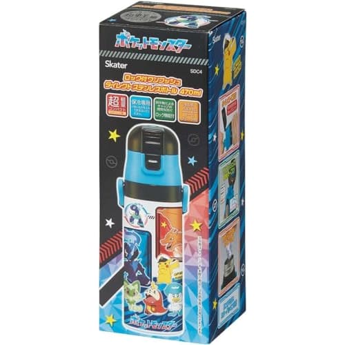 Skater Children's Stainless Steel Water Bottle Direct Drinking 470ml Pokemon 24 Pocket Monsters Child-friendly Lightweight Type Cold Storage Water Bot
