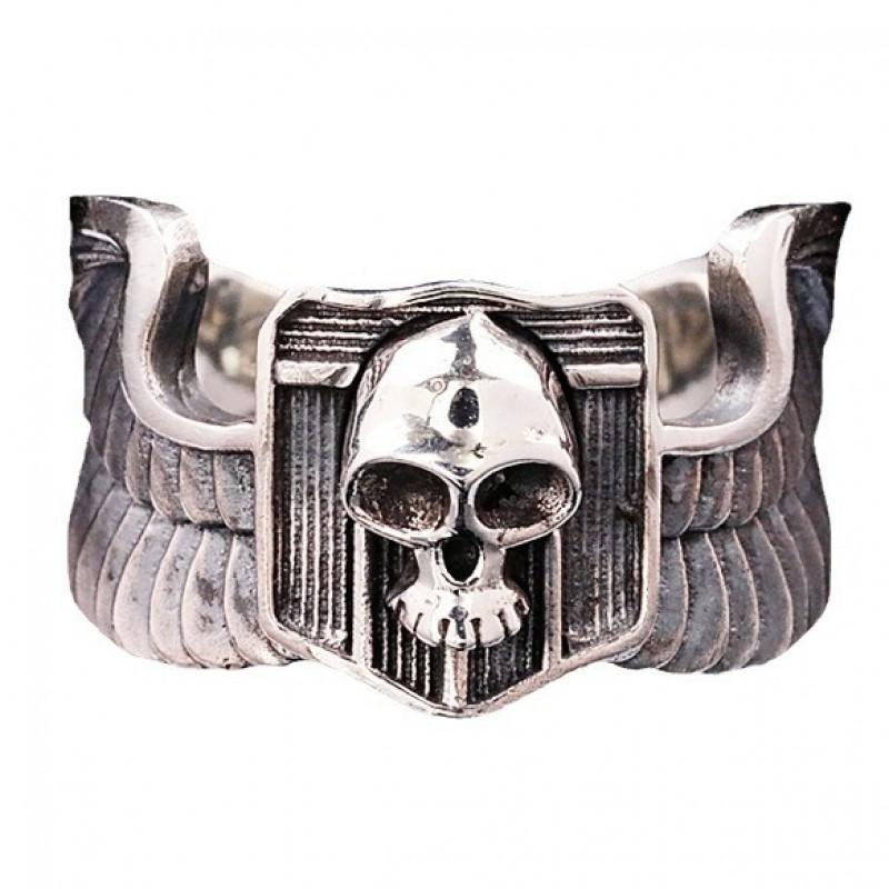 Adjustable Skull Ring Men Women Vintage Punk Gothic Finger Handmade Copper Plated Statement Jewelry