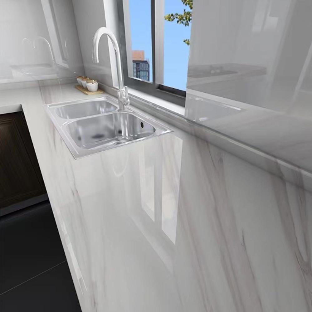 40cm Marmor Selbstklebende Tapete Küchenschrank Herd Arbeitsplatte Kontaktpapier PVC Wasserdicht Renovierung Fliesen Wandaufkleber