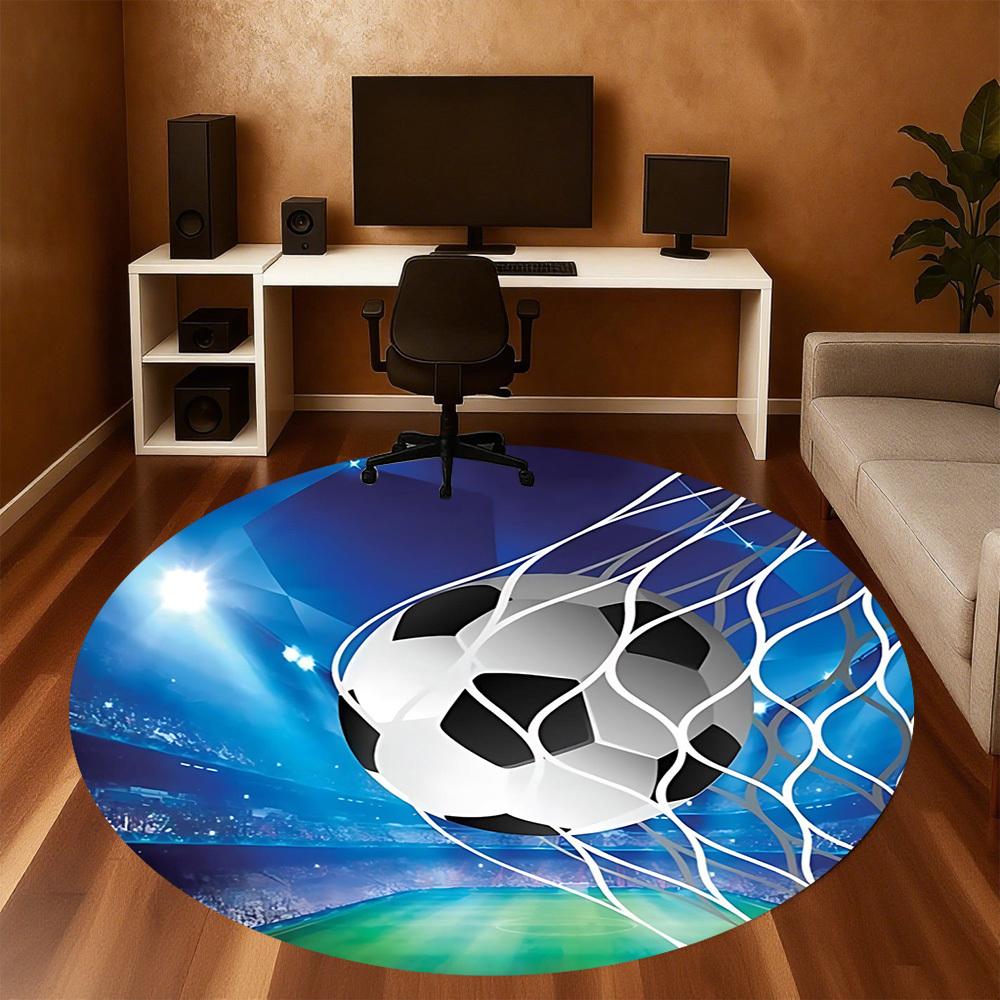1pc soccer ball net Round Chair mat Area Rug - Non-Slip, Floor Mat for Office, Bedroom, and Indoor Decor c1125639