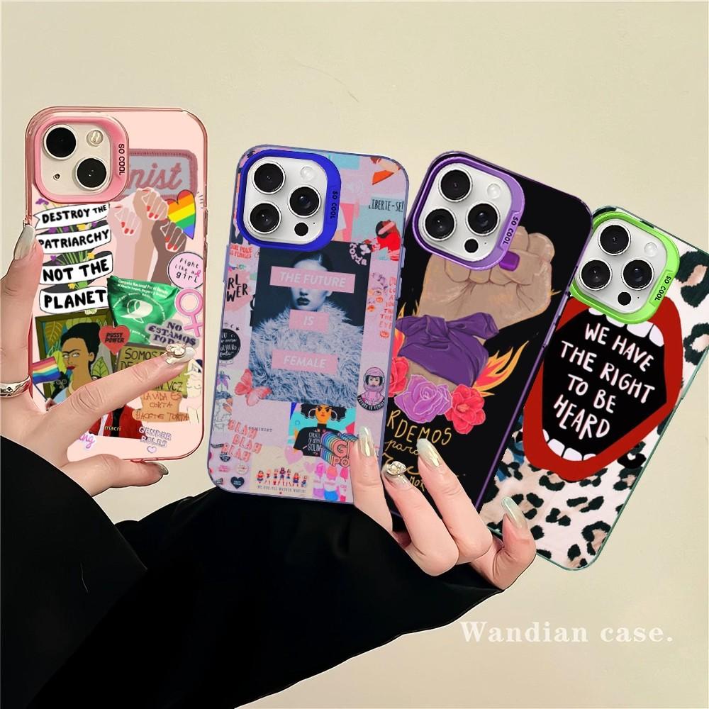 Feminist Feminism Power Girls Phone Case For iPhone 16 15 14 13 12 11 Pro Max X XR XSMAX 8 7 Plus Matte Shockproof Back Cover