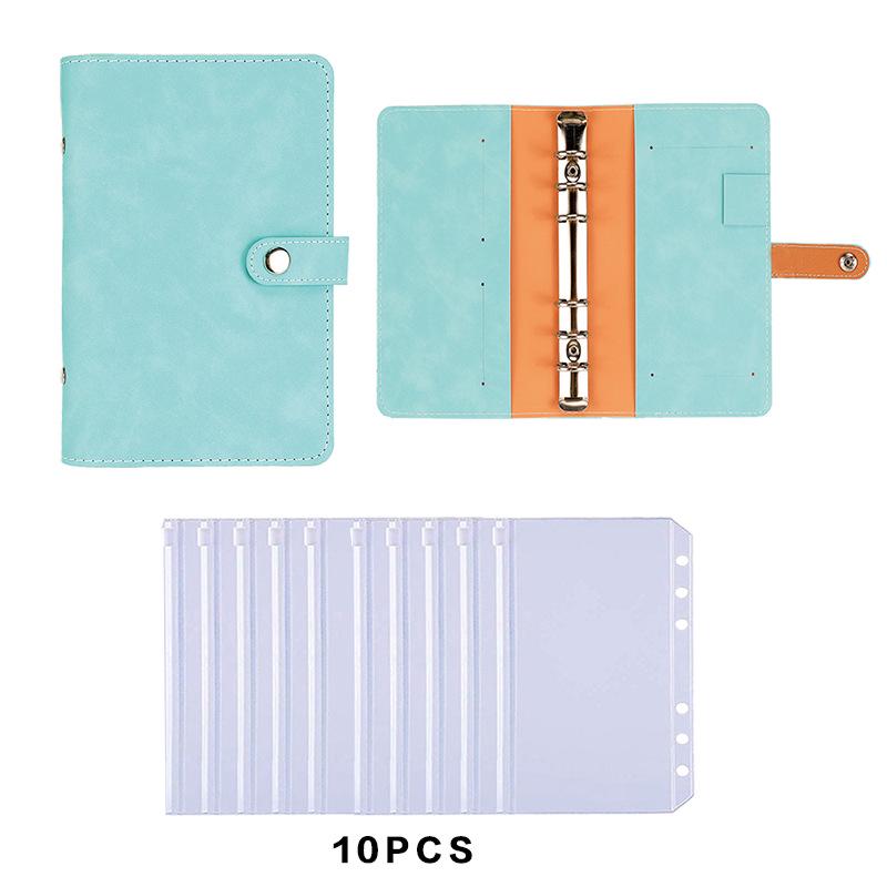 A6 PU Leather 6-Hole Planner with Cash Envelope and Notebook Inserts
