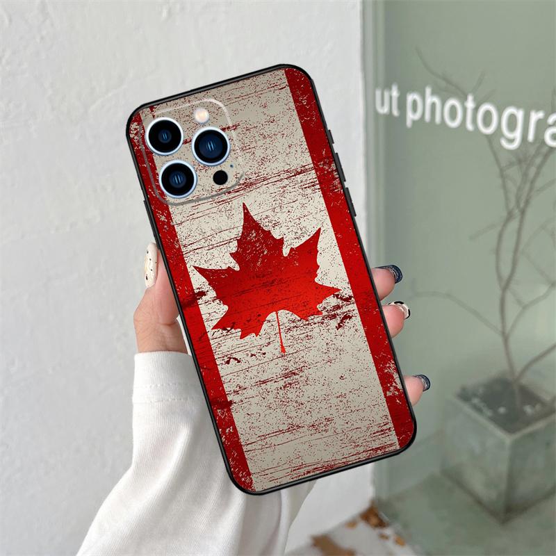 Canada Canadian Flag Silicone Soft Case For iPhone 17 Air 11 14 15 16 Pro Max 12 13 Mini 16e 16 Plus Back Cover