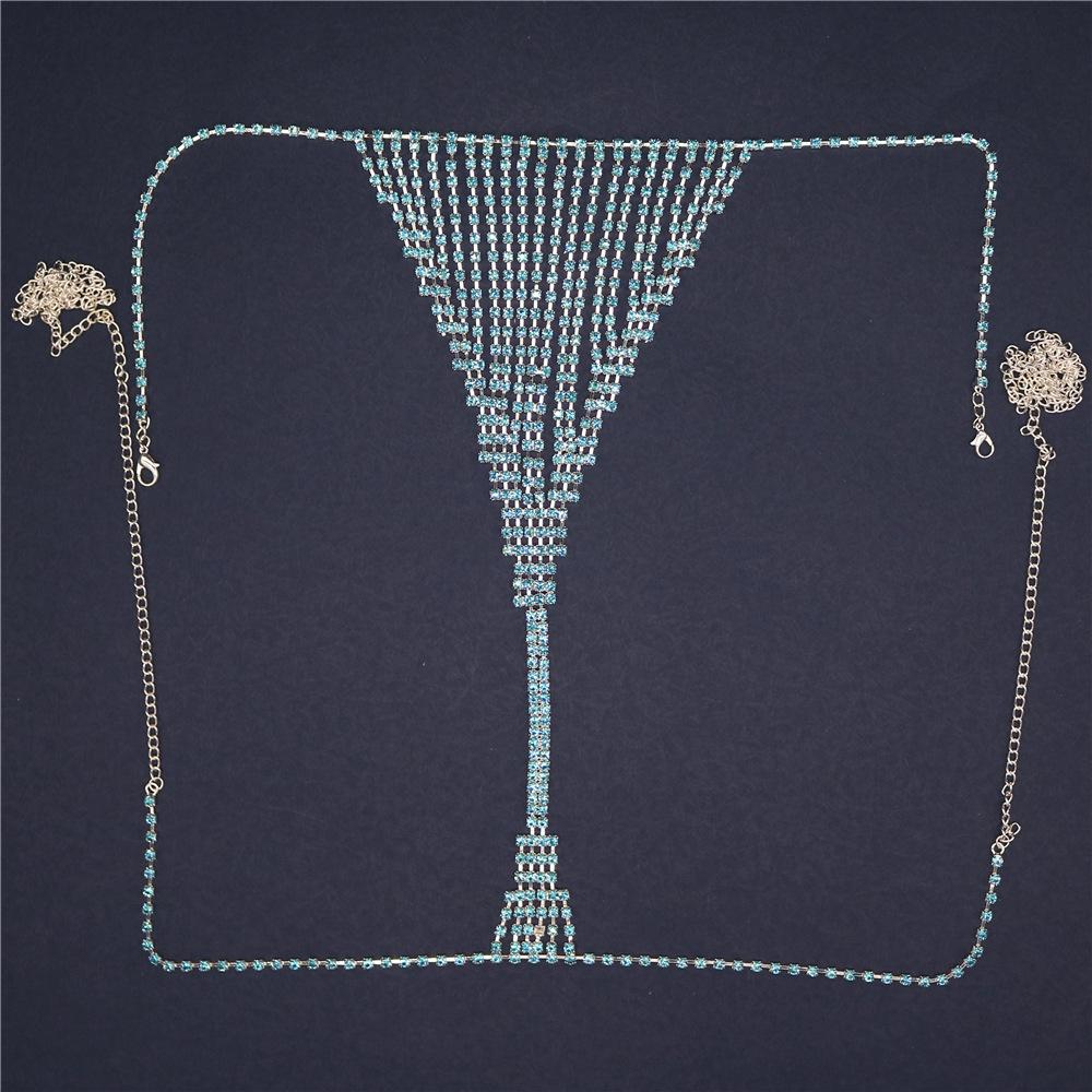

European And American Fashion Sexy Rhinestone Panties Bikini Body Chain Nightclub Queen Flash Diamond Thong Tide