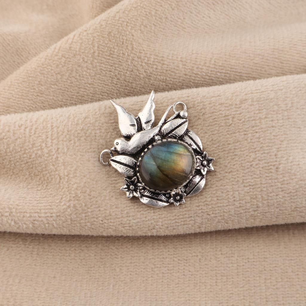 Labradorite Gemstone 925 Sterling Silver Pretty Pendant 0.5" Women Jewelry For Gift CP-43-32