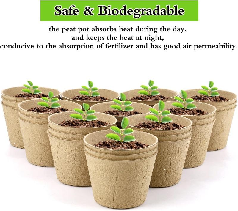 5-20 Pcs 6cm Garden Round Peat Pots Plant Seedling Starters Cups Nursery Herb Seed Tray Planting Tools Eco-friendly Biodegradable