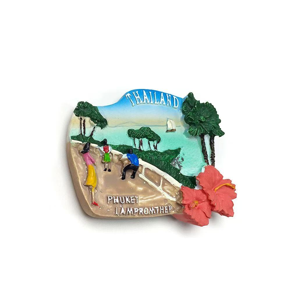 Phuket Island Landscape Fridge Magnet - 3D Thailand Souvenir Tropical Beach & Limestone Decor Unique Asian Gift Send To Friends
