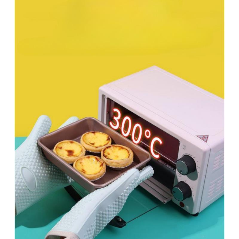Bucătărie Cuptor cu microunde Mănuși pentru copt Mănuși izolate pentru cuptor anti-opărire Mănuși îngroșate din silicon cu cinci degete izolate