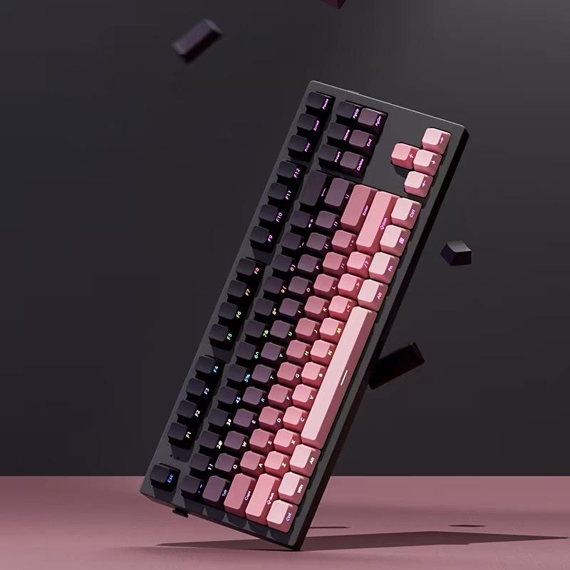 Gradient Keycaps Side Printed Shine Through PBT Double Shot OEM Profile for MX Switches Gaming Keyboard 130+key caps key cap