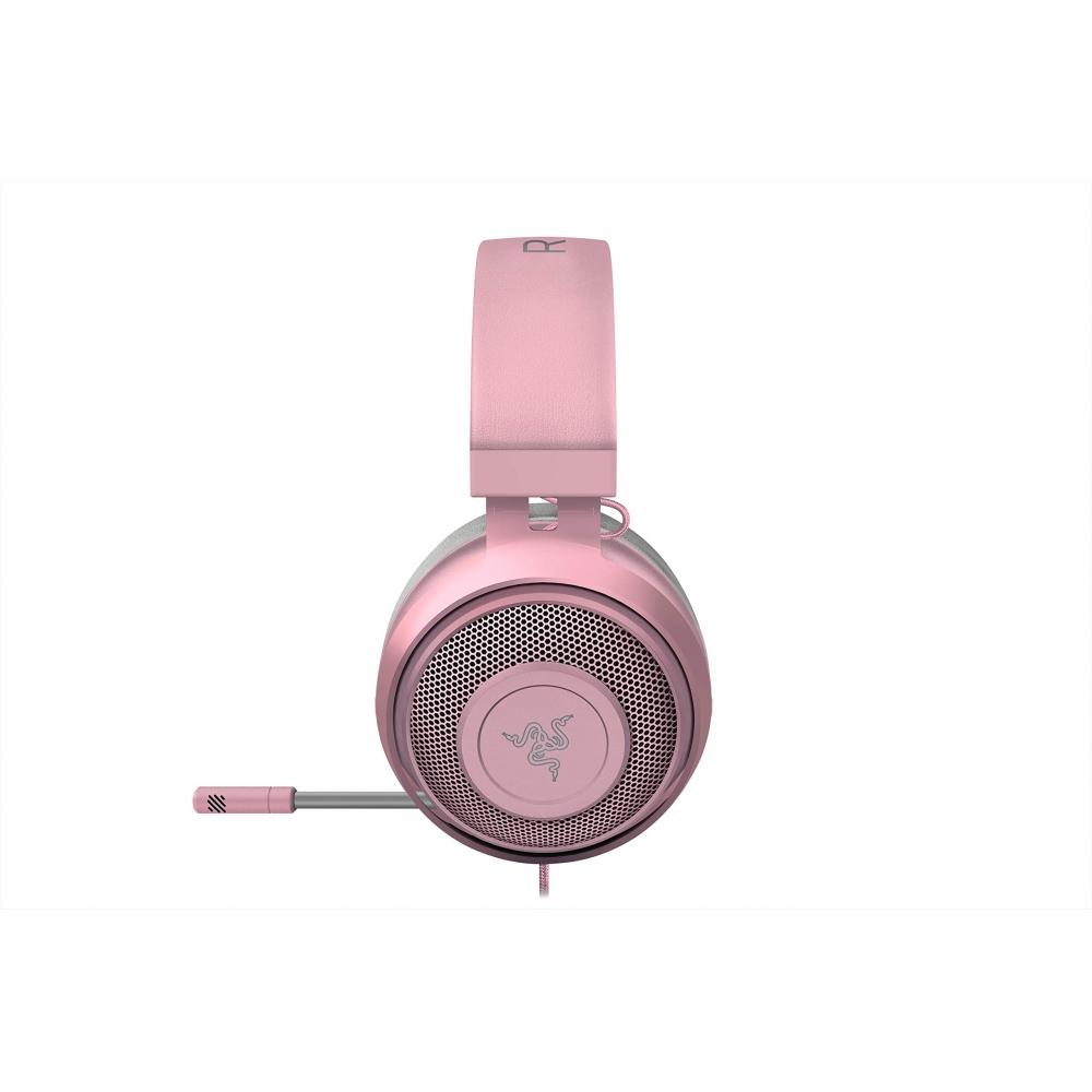 Razer Herní headset Kraken Quartz Pink 3,5mm Chladicí podložka PS4 PS5 PC Switch Smartphone [Japonský autorizovaný distributor garantováno] RZ04-02830300-R3M1