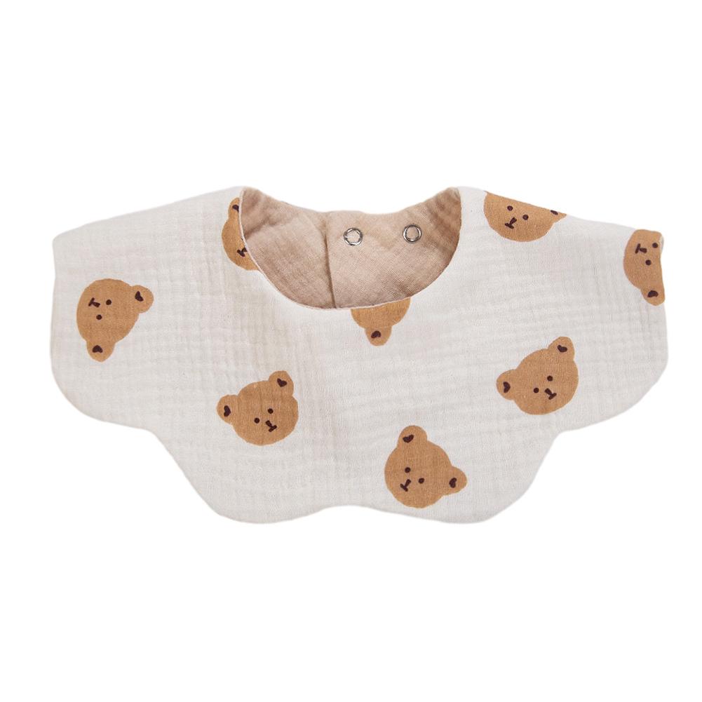 6 Layers Thickened Baby Muslin Cotton Bibs 306°AB Double Side Flower Round Neck Saliva Towel Print Feeding Burp Cloths Banadna