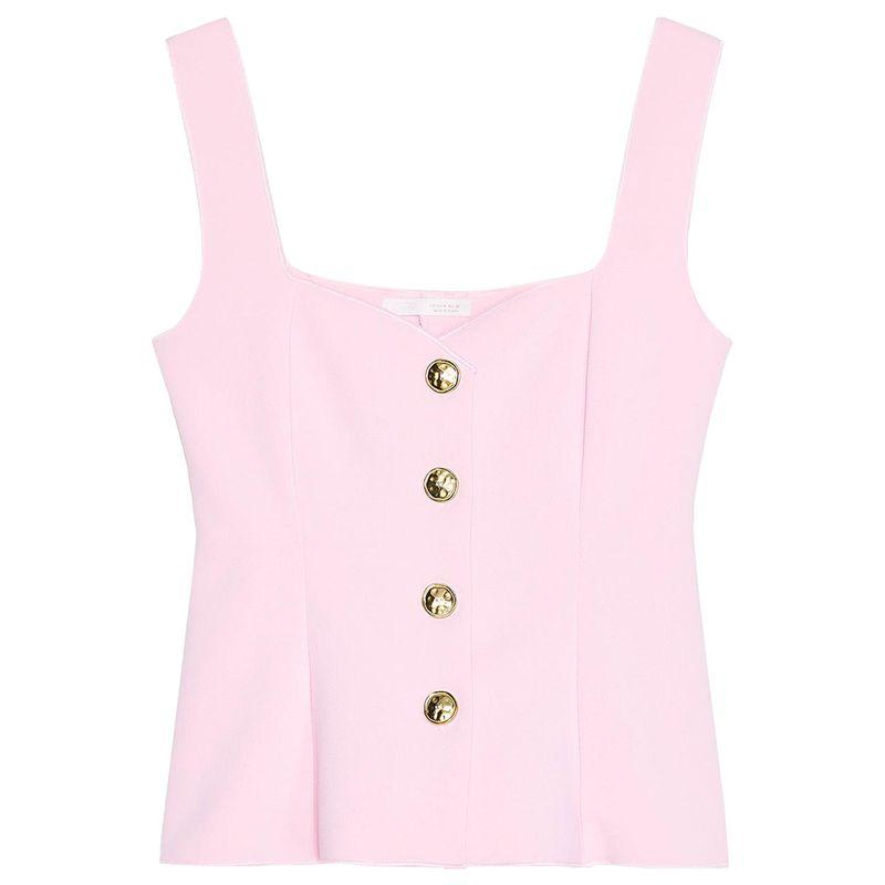 Zaprha 2025 New Arrival Fashion Sweet Square Collar Short Skirt Hem Elastic Vest Tops Female 5584229