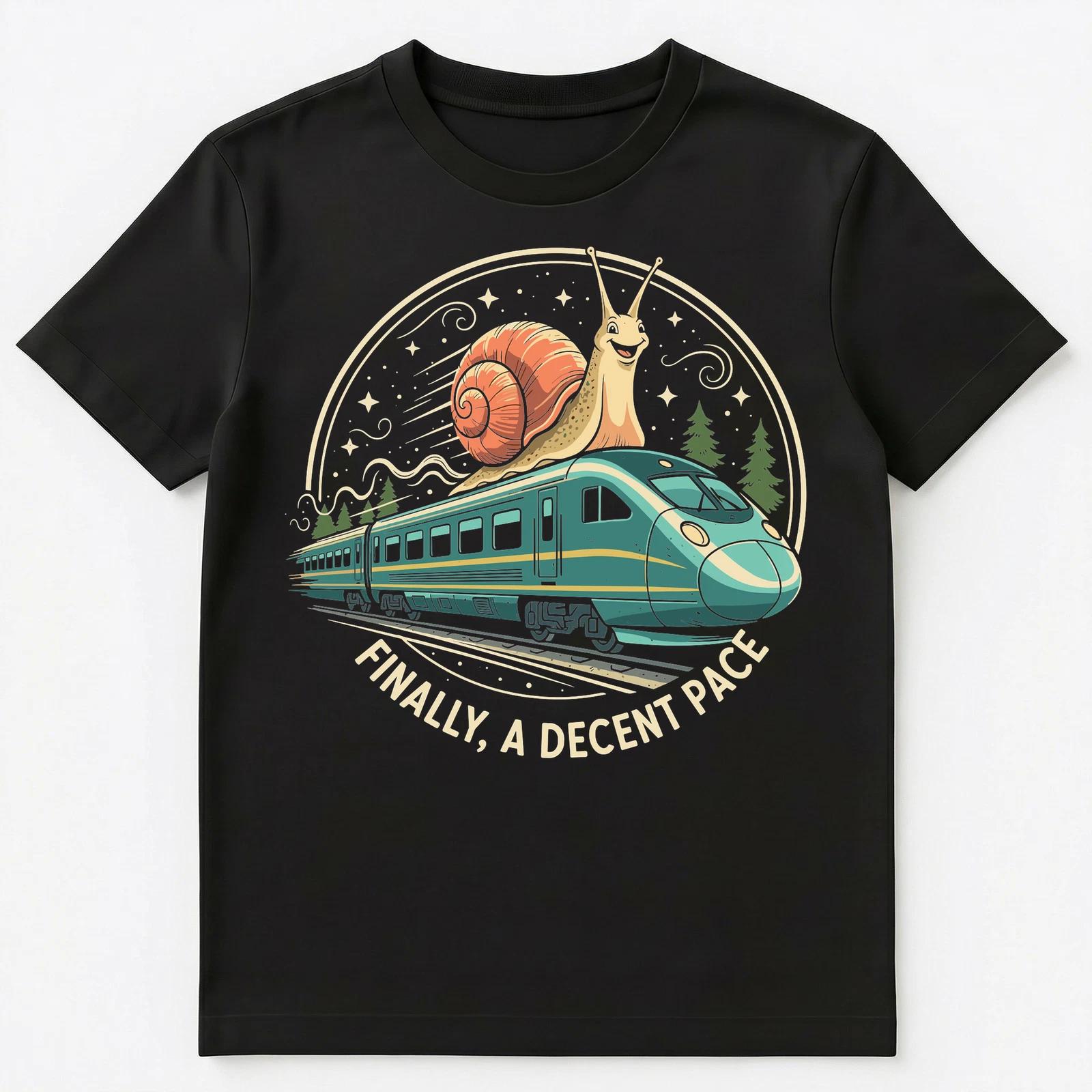 Snail Enthusiast Fast Train Humor Unisex T-Shirt S
