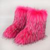 New Winter Faux Fur Boots Women Warm Fluffy Snow Boots Luxury Footwear Female Furry Fox Fur Bottes Fashion Winter Shoes