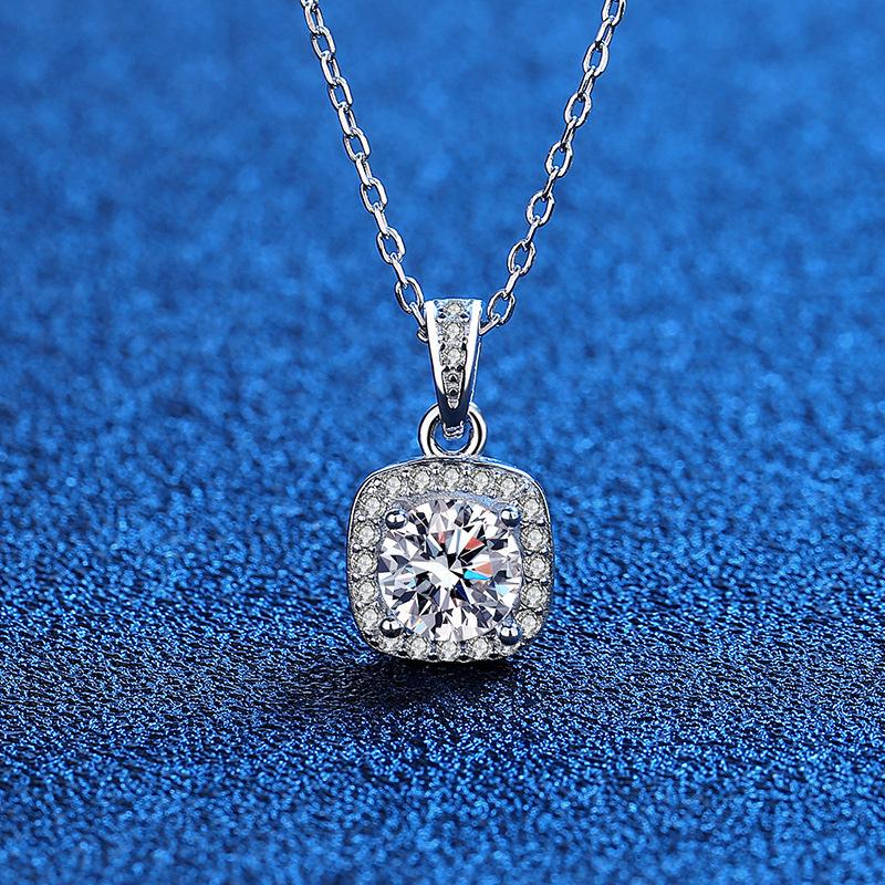 Элегантное подвесное ожерелье с цирконием и муассанитом для женщин