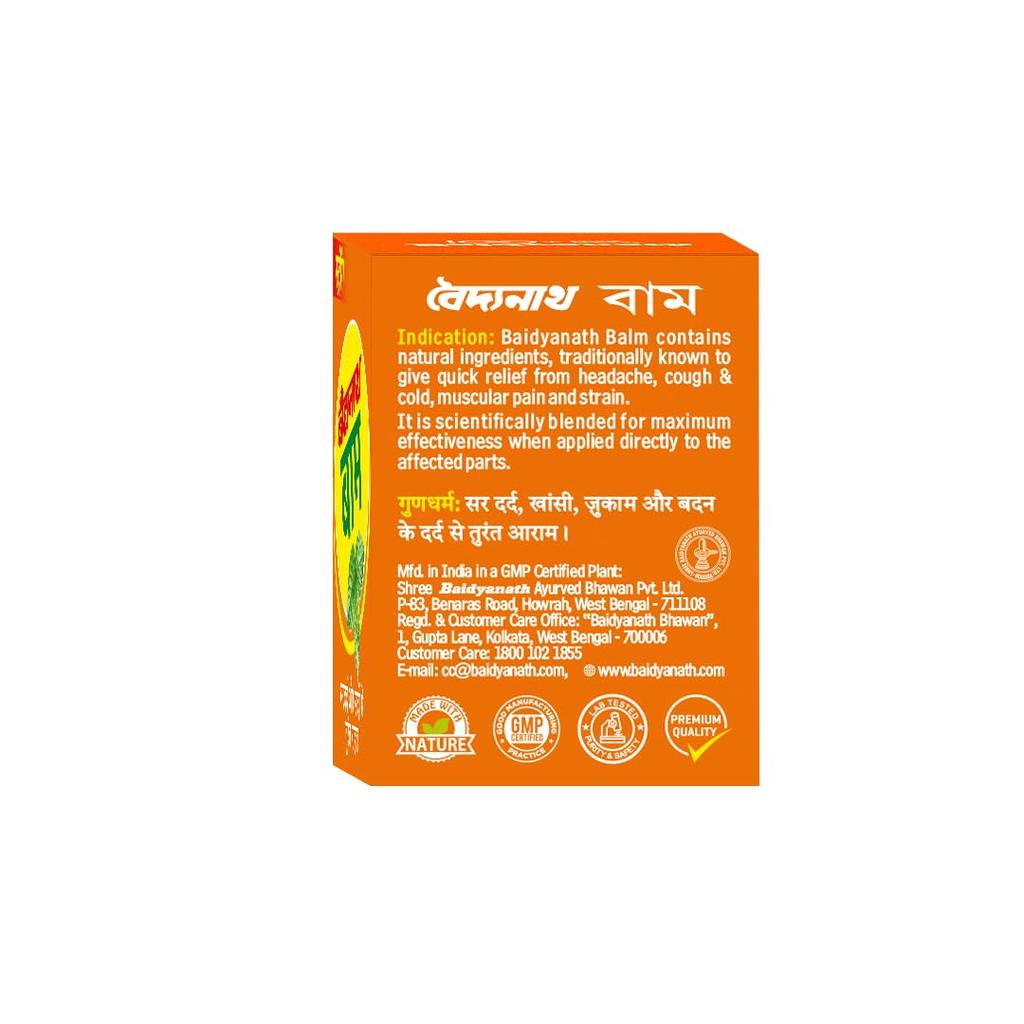 Baidyanath Balm 8ml Pack of 5 | Fast Absorbing Pain Relief for Headache, Bodyache, Cold, Muscle and Joint Care