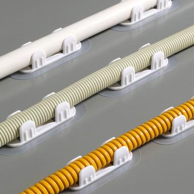 5pcs Plastic Pipe Clamp Hooks Self-adhesive Cable Clips Drain Pipe Holder Pipe Support Fasteners Pipe Mounting Fix
