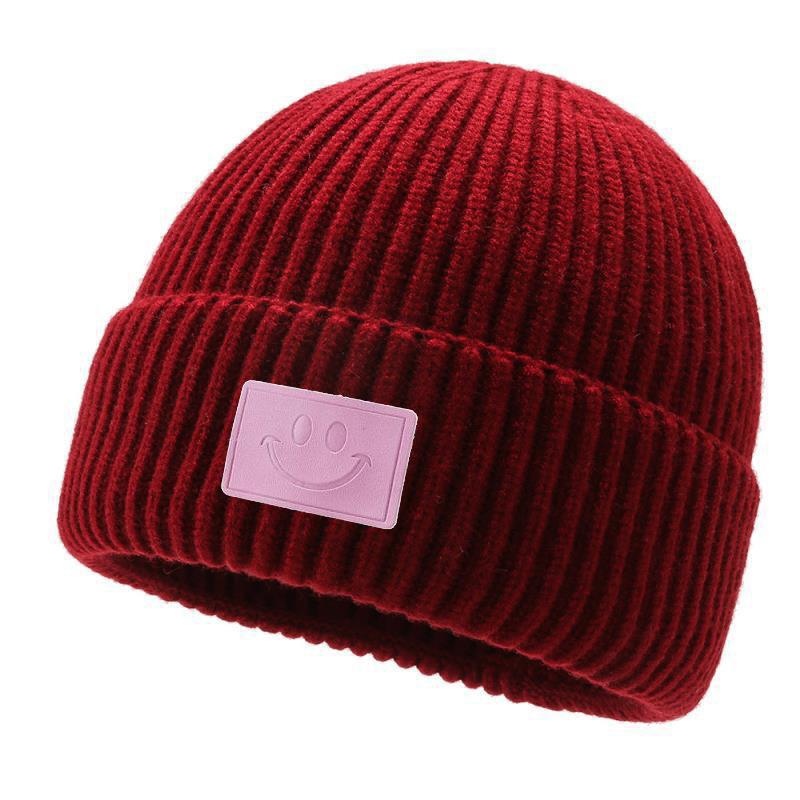 

Новый год тигра модная универсальная вязаная шапка смайлик шерстяная шапка для женщин национальный тренд высокая версия зимняя теплая хлопковая шапка