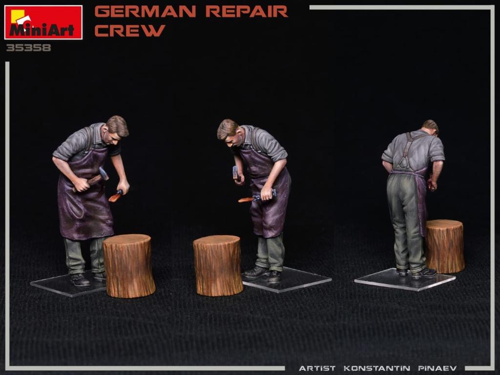 Miniart German Army Repair Crew Plastic Model MA35358 1/35 (4 Figures)