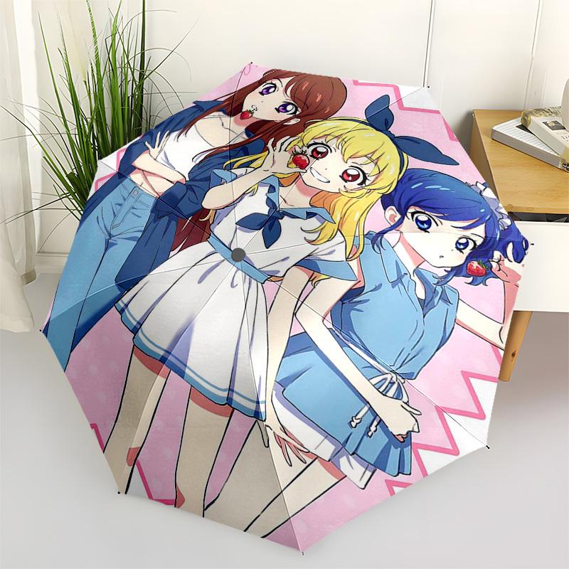 1pc Love Live! Outdoor Umbrella - Automatic Opening/Closing, Portable 3-Fold Design with 8-Bone Iron Frame - Perfect Gift for Fans, Travelers, Everyda