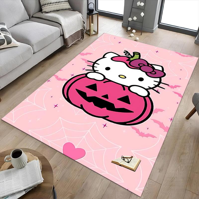 1pc Hello Kitty Halloween Carpet Anti Slip Polyester Floor Mat for office,Bedroom