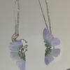 Super fairy diamond-set purple butterfly long fringed ear clips, niche design, no ear piercings, ear bone clips, personalized temperament earrings.