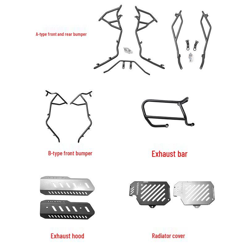 Compatible Accessories for Honda NS150XC: Front & Rear Bumpers, Exhaust & Radiator Covers