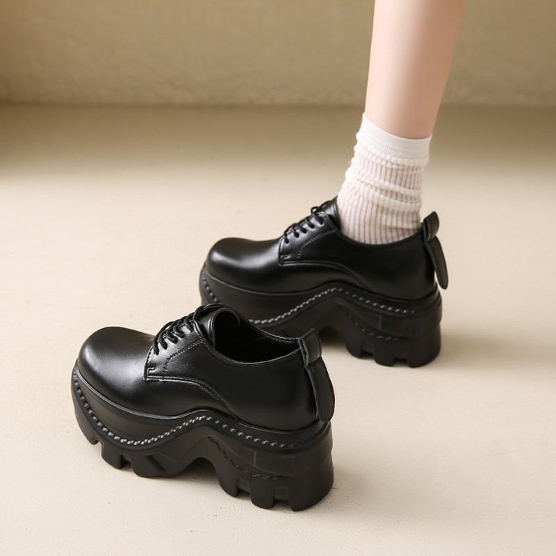 

Модные женские оксфорды на толстой подошве, весенне-осенние, больших размеров, дышащие, тонкие, удобные, для улицы, повседневные, на высоком каблуке 42 чёрный