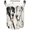 1pc Laundry Basket, Creative Hand-drawn Dog Pattern Dirty Clothes Hamper, Casual Style Fabric Storage Bin with Sturdy Handles for Home Organization, B