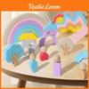 Wooden Learning Early Blocks With Rainbow Colors Kids Cognitive Skills Creative