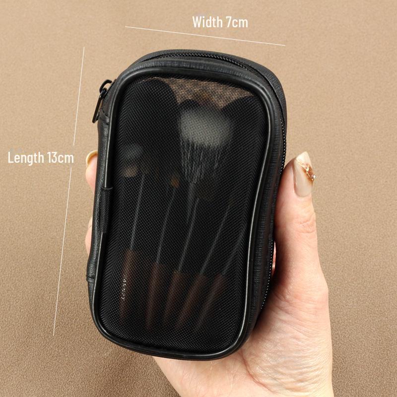 Mini 8-Piece Portable Makeup Brush Set with Short Handles - Animal Hair Eyeshadow & Concealer Brushes for Travel
