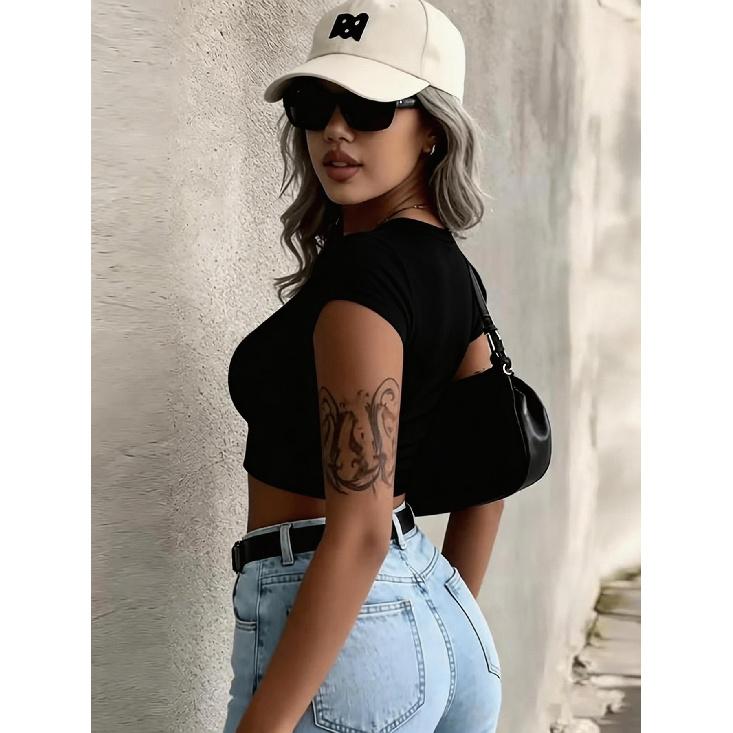 Fashionable and Unique Lady Sun Salt Sea Printed short top with a casual and relaxed feel T Tops that make you look taller and slimmer, versatile for