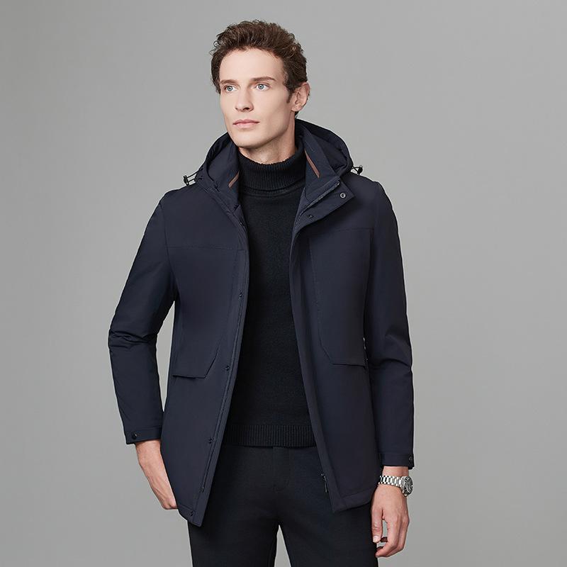 Winter down jacket for men, goose down lining, business top for young and middle-aged people, winter cold-proof clothing