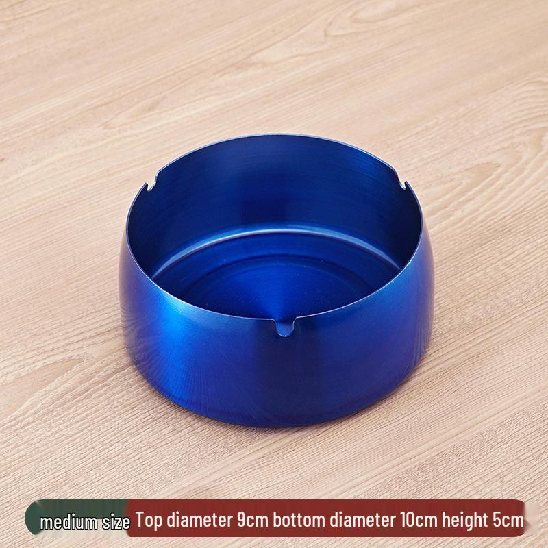 Stainless Steel Windproof Ashtray - Durable, Stylish, and Large for Bars, Cafes, and Hotels