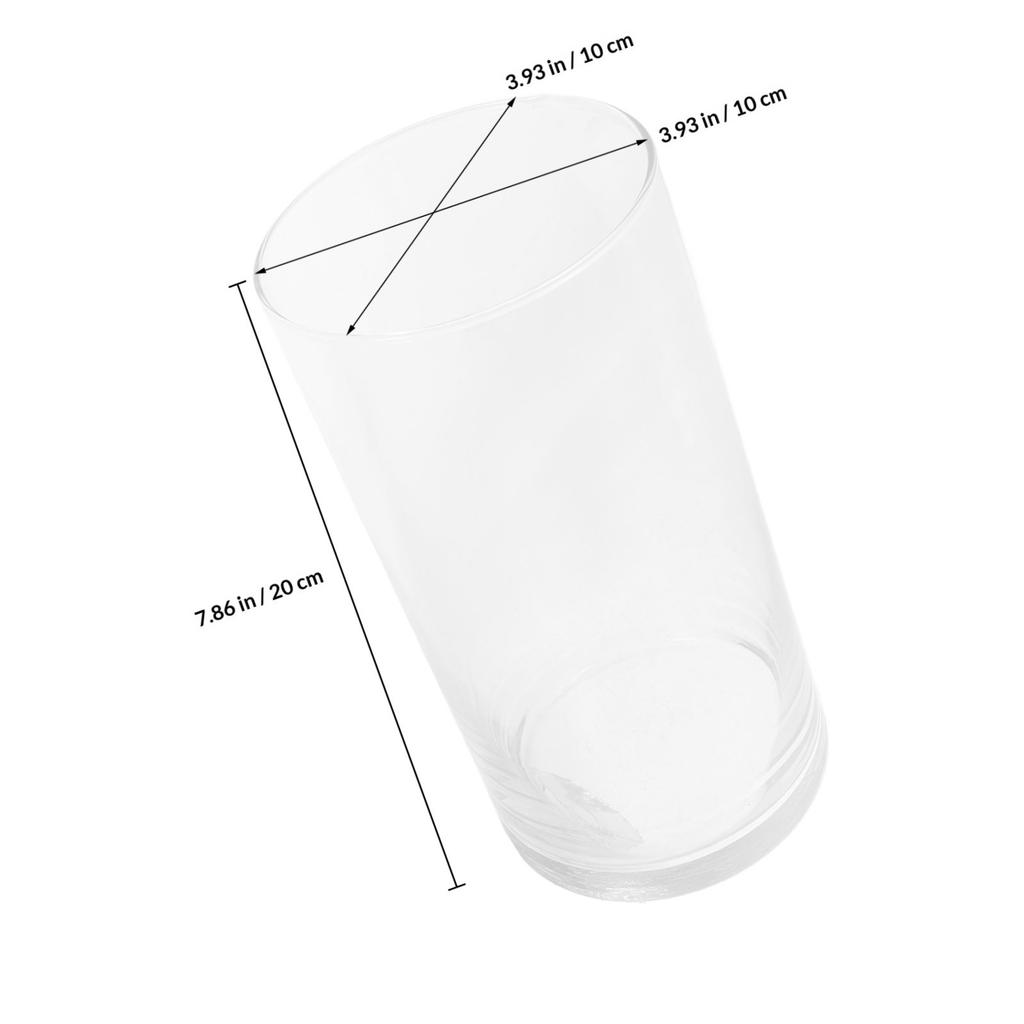 Clear Glass Cylinder Vase Modern Simple Style Flower Arrangement Container for Living Room Bedroom Patio Indoor Outdoor Use