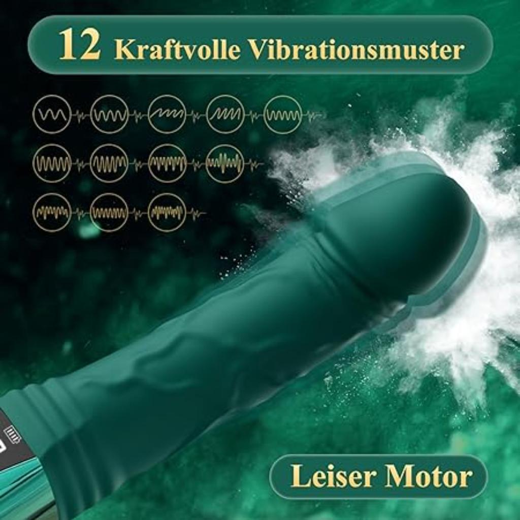 G Spot Dildo VibratorRealistisk anal dildo for med LED-skjerm, 12 vibrasjoner Klitoris Vibrator stav Sexleketøy for kvinnelige menn G Spot anal stimulering