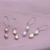 Simple Earrings Natural Freshwater Pearls 925 Silver Hook Earrings White/Purple Baroque Pearl Women's Earrings