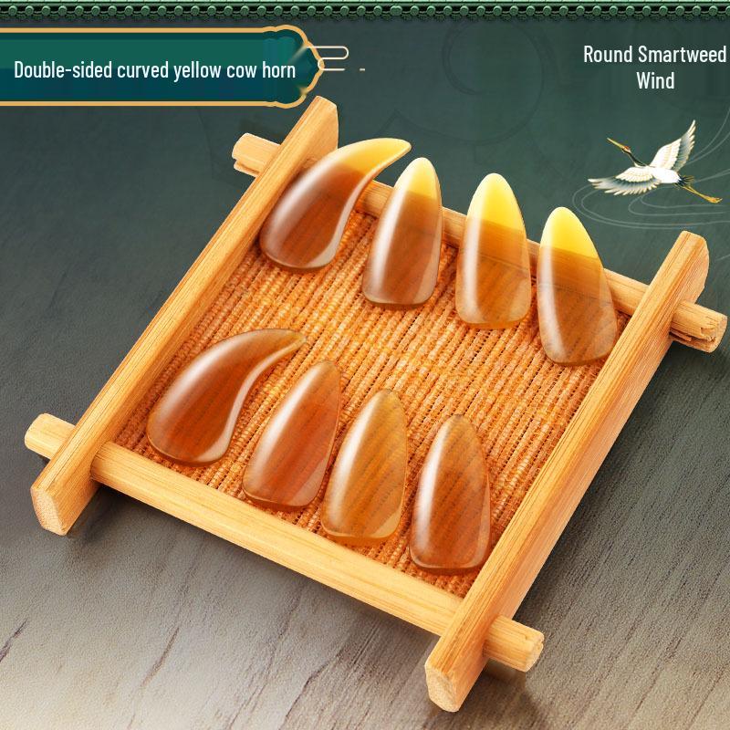 Natural Buffalo Horn Guzheng Finger Picks for Children, Beginners, Adults, and Professionals