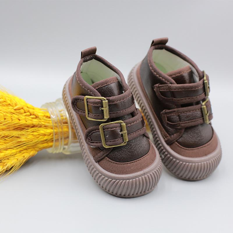 

2025 Winter Warm Velvet-Lined Cotton Boots: Fashionable Leather Snow Boots for Boys & Girls Size 23, 15cm inner length
