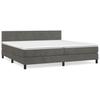 Box Spring Bed with Mattress Dark Gray 200x200 cm Velvet