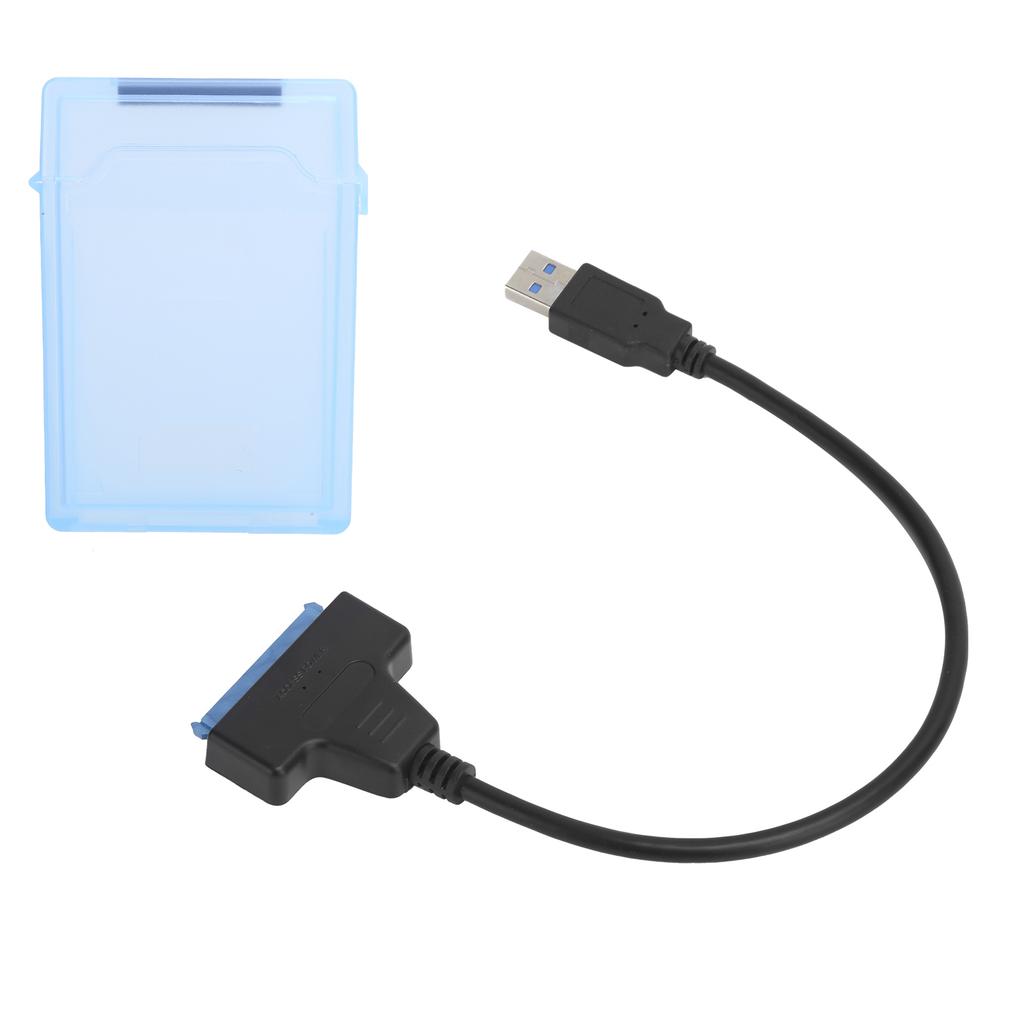Hard Disk Adapter Cable 2.5in SATA USB3.0 HDD SSD Conversion Cord with Protection BoxBlue