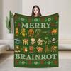 Marcus The Worm Ugly Christmas Plush Blanket Italian Brainrot Funny Throw Blankets for Home 150*125cm Ultra-Soft