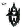 Unique Wall Organizer Gothic Shelf, Vintage Floating Shelf for Bedroom And Living Room, Matte Black Mounted Display Rack Decorative Wall-Mounted with