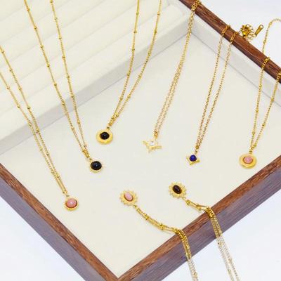 Elegante Sternburst-Halskette aus Titanstahl - Luxuriöser, nicht verblassender, vielseitiger Schlüsselbein-Ketten Schmuck für Damen