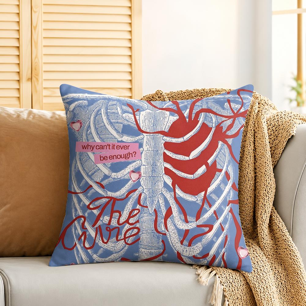 The CCure Rock Band Cushion Cover Silky Short Plush Invisible Zipper Dustproof Sofa Pillow Case For Home Decor