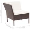 6 Piece Garden Lounge Set with Cushions Poly Rattan Brown